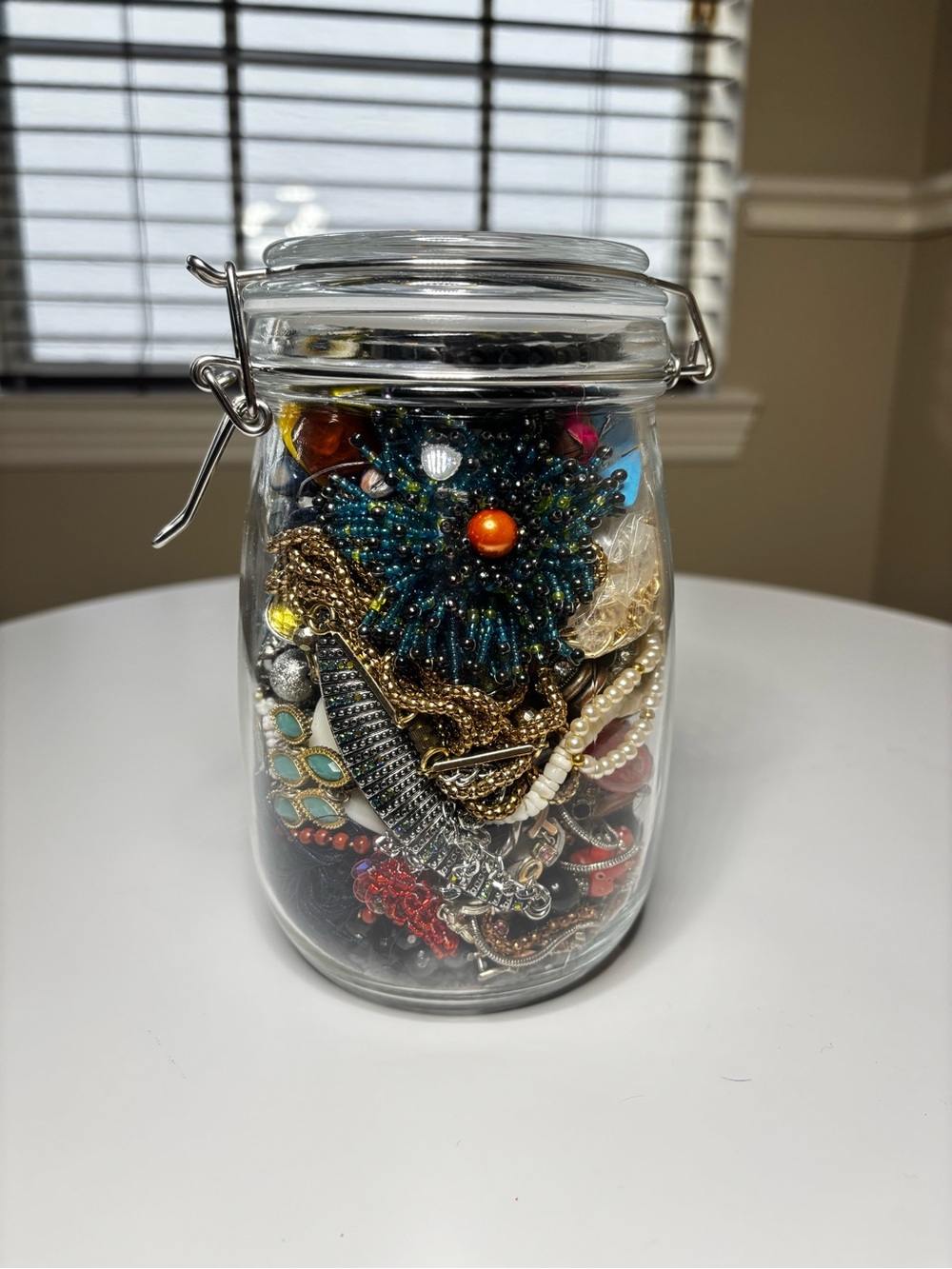 Large Jar with Craft/Junk Jewelry - JC4